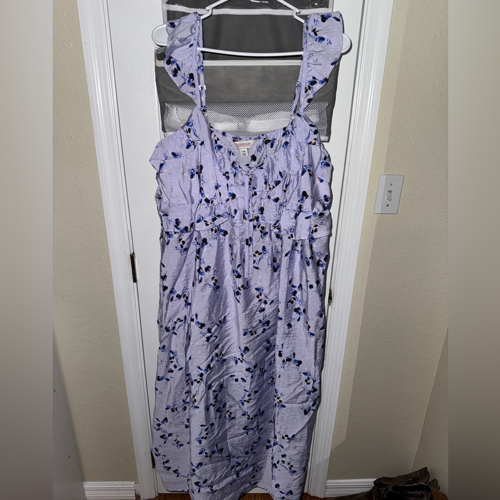 Destination Maternity Dress in Lavender and Navy